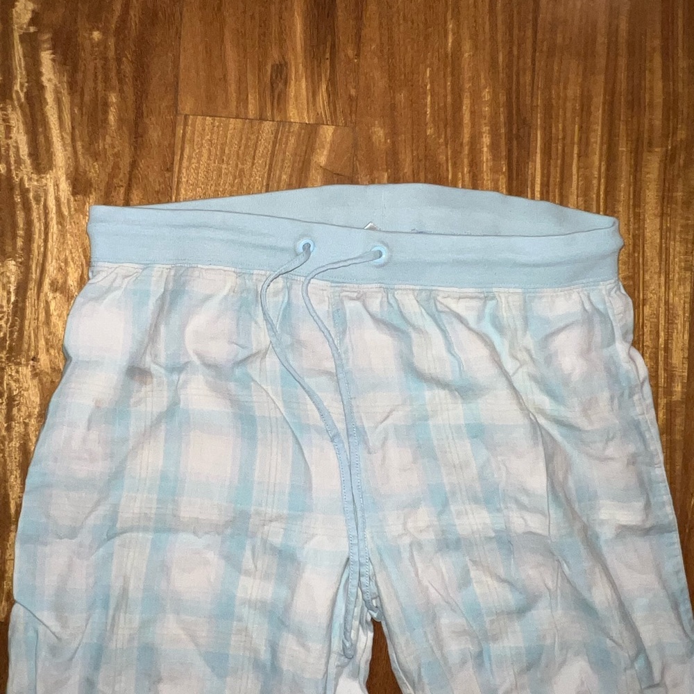 Fortunately Valentino light blue plaid pajama pants S/CH